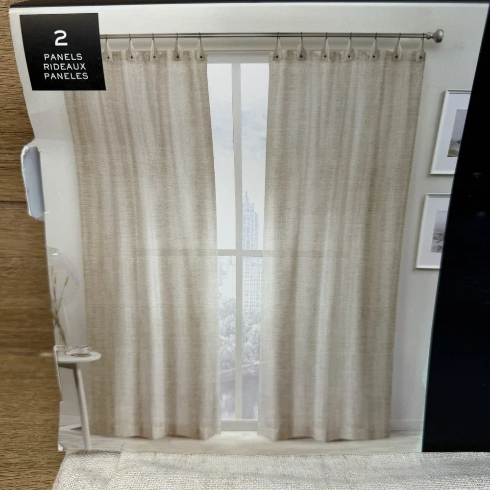 Ralph Lauren 2 Pc Window Curtains Panels 52x84 White Top Rings New